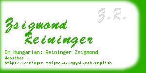 zsigmond reininger business card